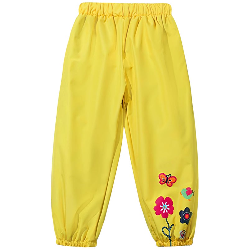 LZH Girl Baby Kid Waterproof Hooded Coat Jacket Outwear Suit Raincoat Hoodies with Pants Yellow 2T(For Age 1-2Y) - Image 5